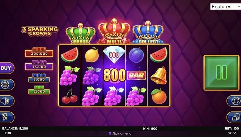 3 Sparking Crowns κέρδος βασικού παιχνιδιού